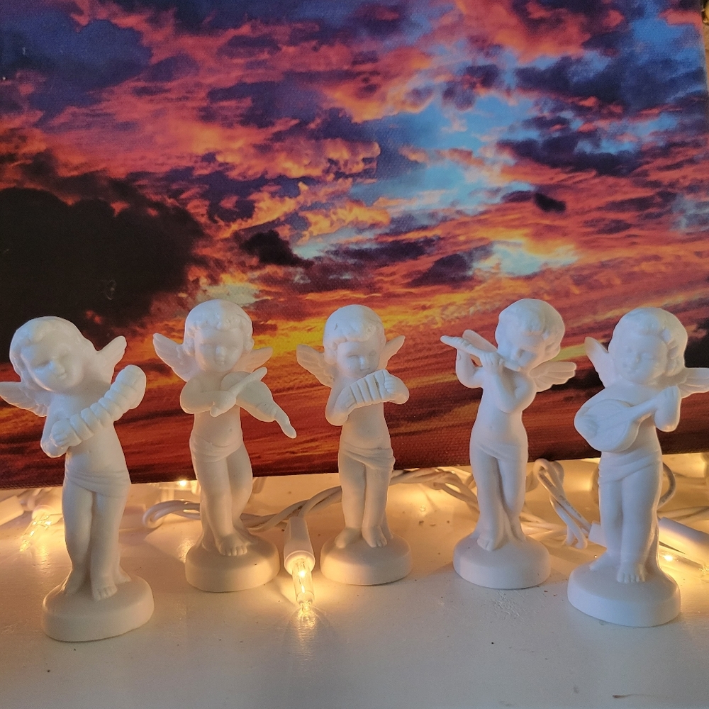 Vintage Cherub Angels ~ Musical Instruments ~ NAPCO ~ Japan C7366 ~ Sweet